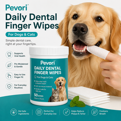 Pevori Daily Dental Finger Wipes — 50 Pack