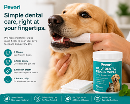 Pevori Daily Dental Finger Wipes — 50 Pack